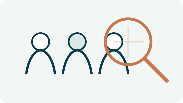 Illustration of a talent search across candidate profiles