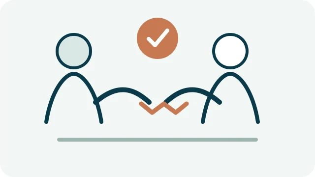 Illustration of recruiter support through successful hire